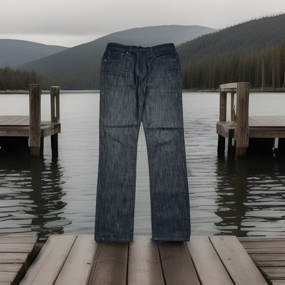 Denizen 216 Skinny Fit Jeans Mens 31x32 Measures 31x31.5 Blue Black Cotton Denim